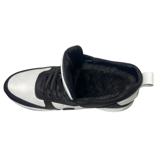 Кросівки чоловічі шкіряні DENAR N13T 05 01 білі чорні хутро