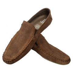 ЛОФЕРЫ мужские кожаные LEVEL 54223 08 коричневые нубук