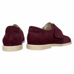 Лоферы женские замшевые MARCCO TESSA липучка бордовая