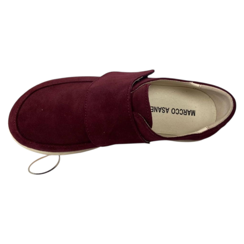 Лоферы женские замшевые MARCCO TESSA липучка бордовая