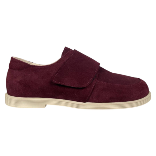 Лоферы женские замшевые MARCCO TESSA липучка бордовая