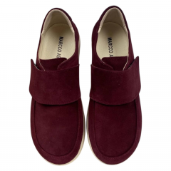 Лоферы женские замшевые MARCCO TESSA липучка бордовая