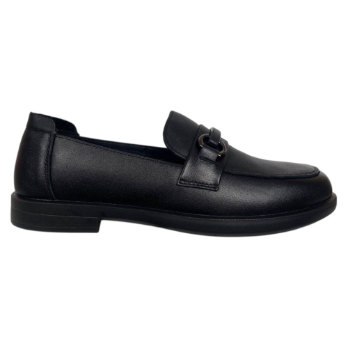 Лоферы женские кожаные ALLSY 203289 черные