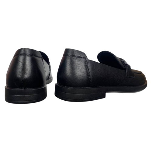 Лоферы женские кожаные ALLSY 203289 черные