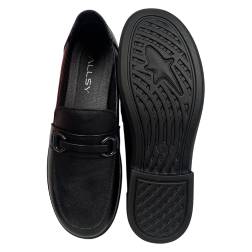 Лоферы женские кожаные ALLSY 203289 черные