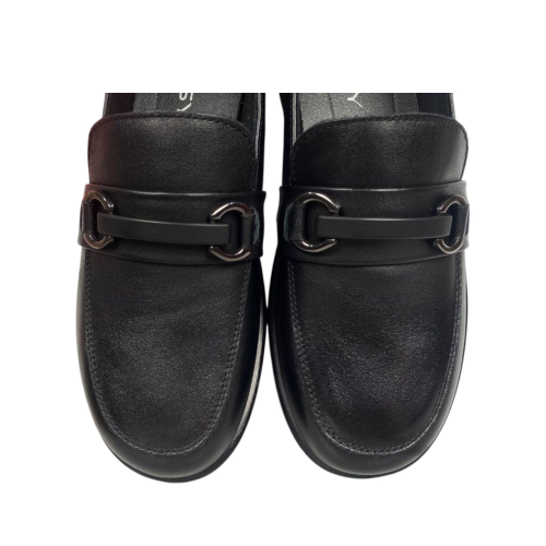 Лоферы женские кожаные ALLSY 203289 черные