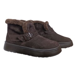 Черевики жіночі замшеві MADAM 2520 25 шоколадні хутро