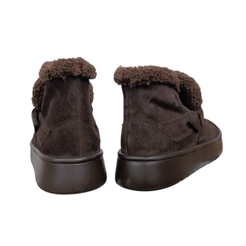 Черевики жіночі замшеві MADAM 2520 25 шоколадні хутро