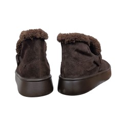 Черевики жіночі замшеві MADAM 2520 25 шоколадні хутро