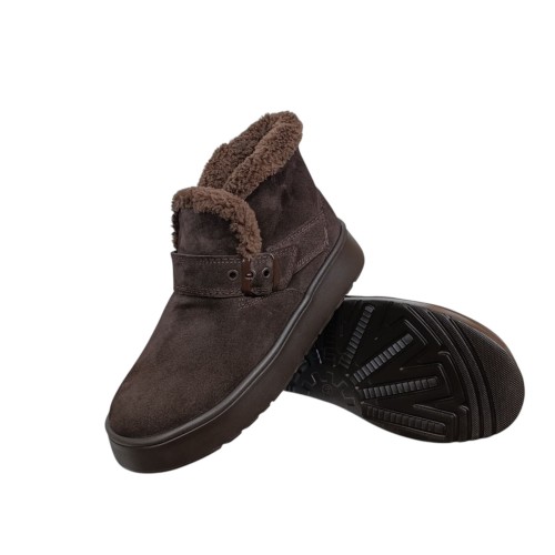 Черевики жіночі замшеві MADAM 2520 25 шоколадні хутро