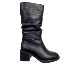 Сапоги женские кожаные TEMP 267 01 черный мех