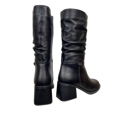 Сапоги женские кожаные TEMP 267 01 черный мех