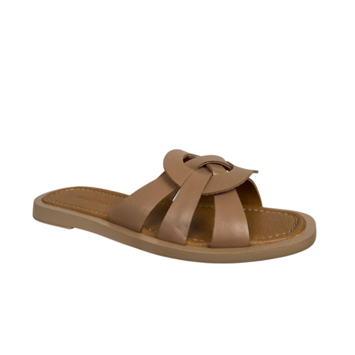 Шльопки жіночі шкіряні DITAS T3 camel
