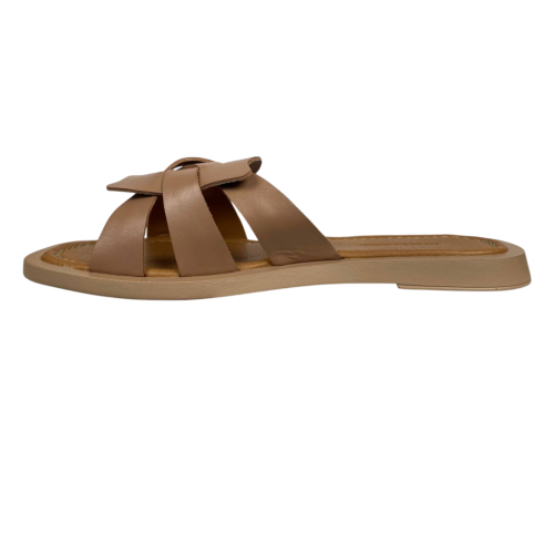 Шльопки жіночі шкіряні DITAS T3 camel