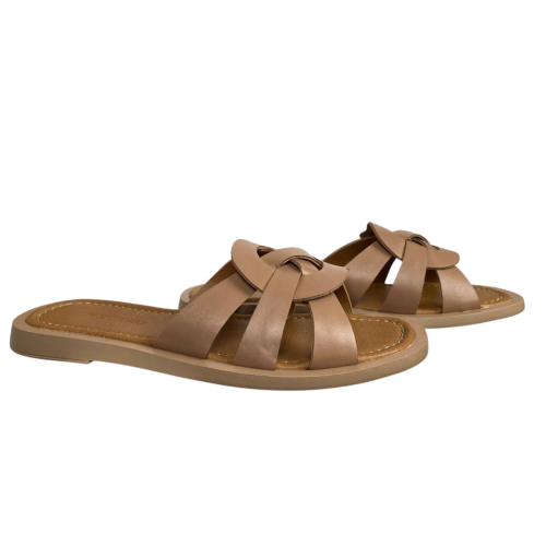 Шльопки жіночі шкіряні DITAS T3 camel