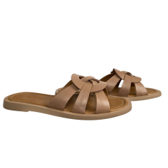 Шльопки жіночі шкіряні DITAS T3 camel