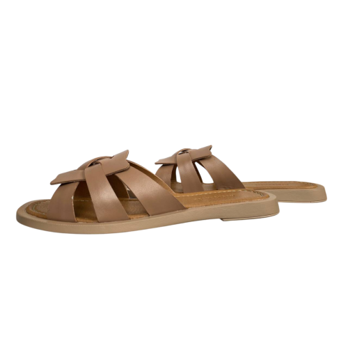 Шльопки жіночі шкіряні DITAS T3 camel