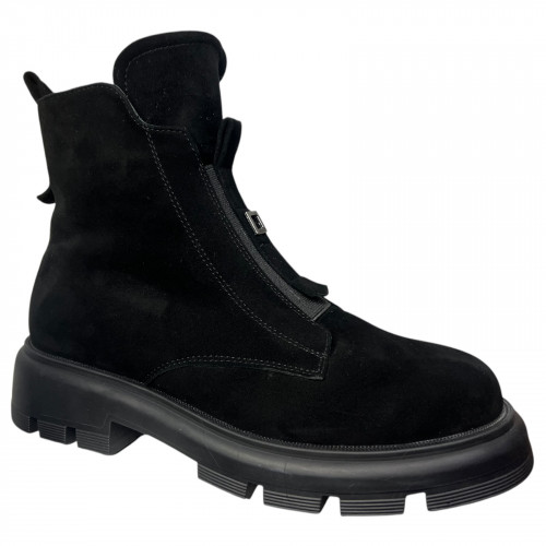 Ботинки женские замшевые ILONA 563/119 черный мех