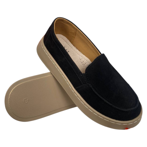 Лоферы женские замшевые ALLSY 204525 черные