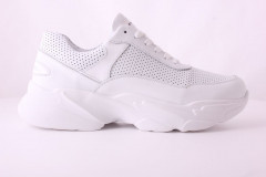 Кроссовки Женские кожаные DITAS ПК 25 бел сер перф