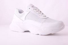 Кроссовки Женские кожаные DITAS ПК 25 бел сер перф
