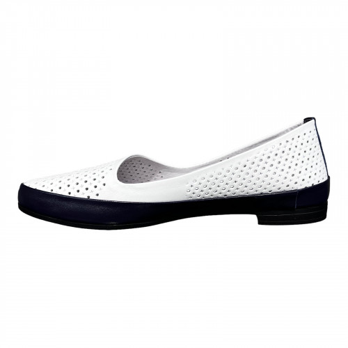 Лодочки Женские кожаные PRELLESTA 605 25 бело синий