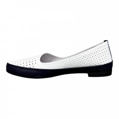 Лодочки Женские кожаные PRELLESTA 605 25 бело синий