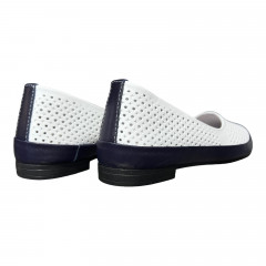 Лодочки Женские кожаные PRELLESTA 605 25 бело синий
