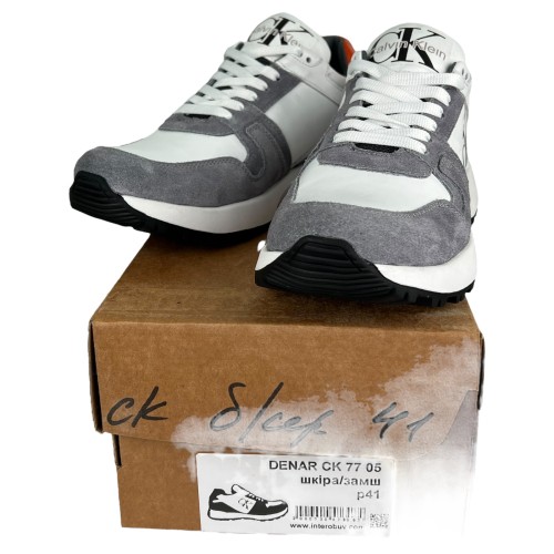 Кросівки Чоловічі шкіряні DENAR CK 77 05 біло/сірий