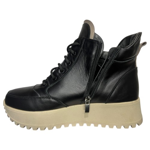 Черевики жіночі шкіряні ANDALINI 2318 чорний хутро