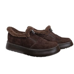 Черевики жіночі замшеві MADAM 2218 25 шоколадні хутро