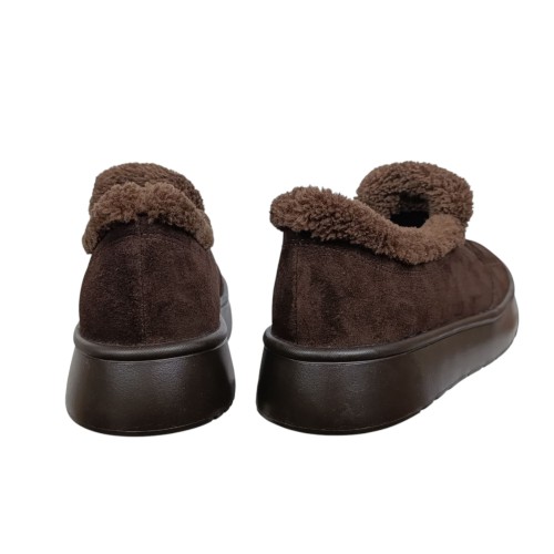 Черевики жіночі замшеві MADAM 2218 25 шоколадні хутро