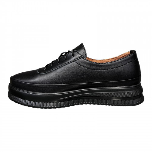 Кроссовки Женские кожаные PRELLESTA 2047 01 черный