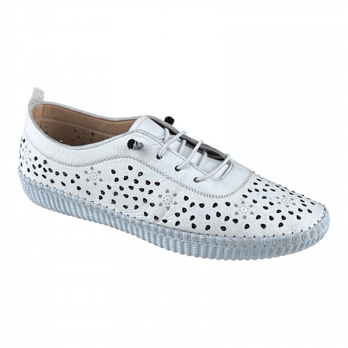 Мокасины Женские кожаные CANBERK 8001 05 белый