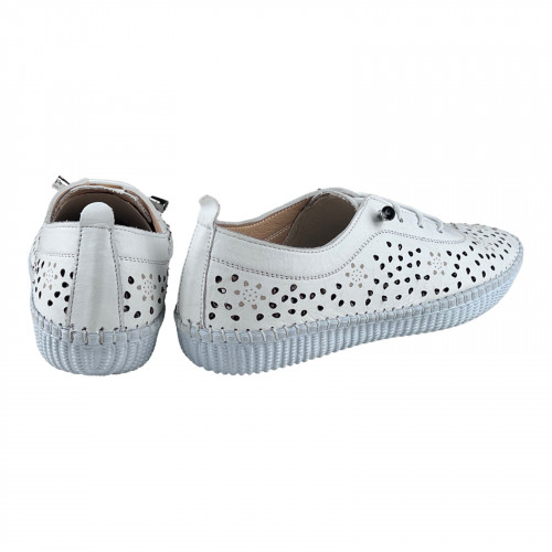 Мокасины Женские кожаные CANBERK 8001 05 белый