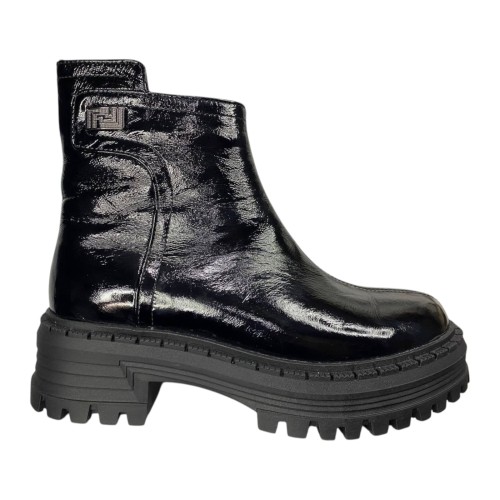 Черевики жіночі шкіряні лак TEMP Меган 2 01 чорний хутро