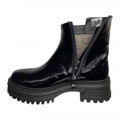 Черевики жіночі шкіряні лак TEMP Меган 2 01 чорний хутро