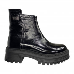 Черевики жіночі шкіряні лак TEMP Меган 2 01 чорний хутро