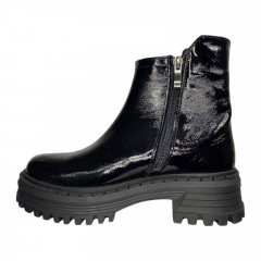 Черевики жіночі шкіряні лак TEMP Меган 2 01 чорний хутро