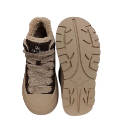 Черевики жіночі замшеві ALLSY 202544 коричневі хутро