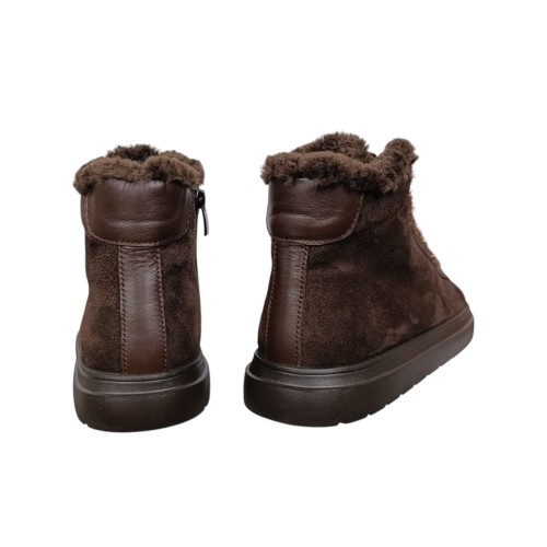 Черевики жіночі замшеві CAMELLIA 380 25 шоколад хутро