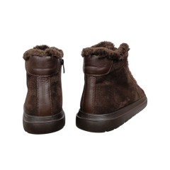 Черевики жіночі замшеві CAMELLIA 380 25 шоколад хутро