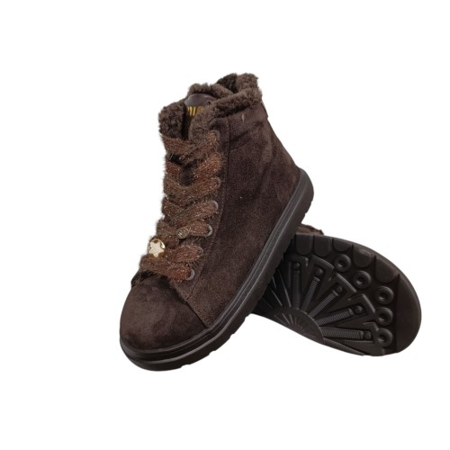 Черевики жіночі замшеві CAMELLIA 380 25 шоколад хутро