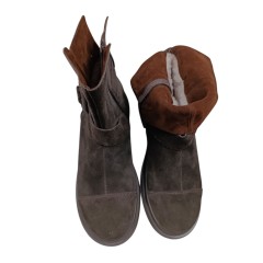 Ботинки женские замшевые MADAM 5201-4 25 шоколад мех