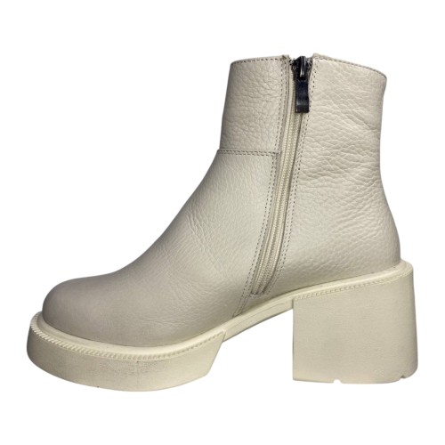 Черевики жіночі шкіряні TEMP Меган 04 каблук бежевий хутро