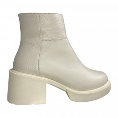 Черевики жіночі шкіряні TEMP Меган 04 каблук бежевий хутро