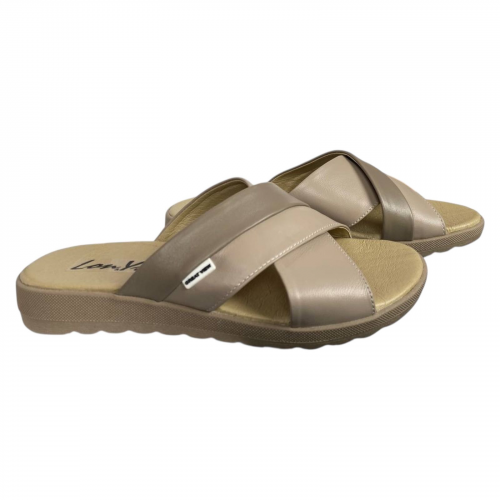 Шлепанцы женские LONYS 533T 04 бежевые кожаные