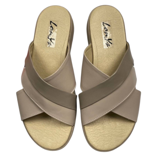 Шлепанцы женские LONYS 533T 04 бежевые кожаные