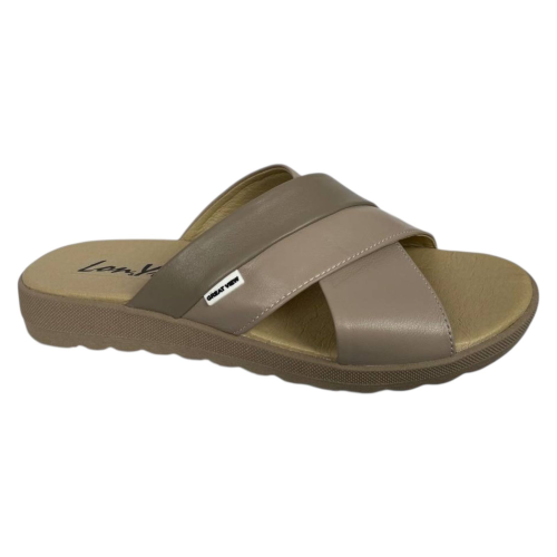 Шлепанцы женские LONYS 533T 04 бежевые кожаные