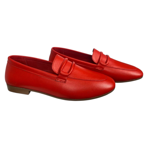 Лоферы женские кожаные ATO 04515 13 красные